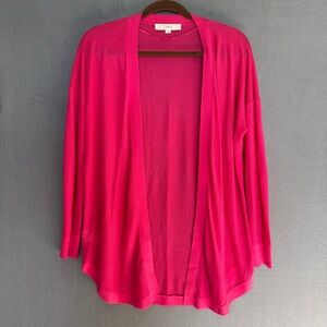 LOFT women’s‎ bright pink Open-Front Cardigan size Medium